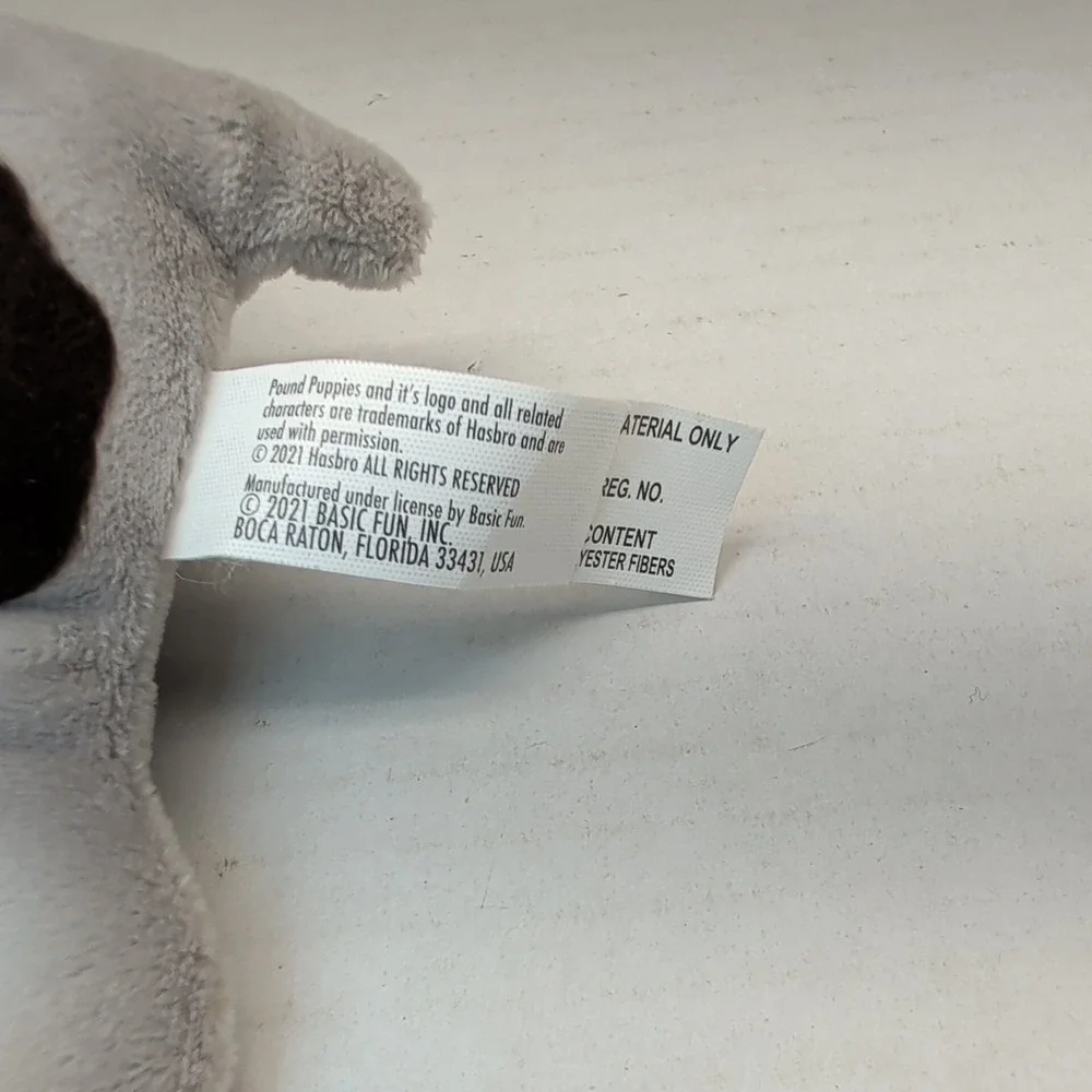 Pound Puppies‎ Plush Gray Puppy Dog Stuffed Toy Hasbro Basic Fun 2021